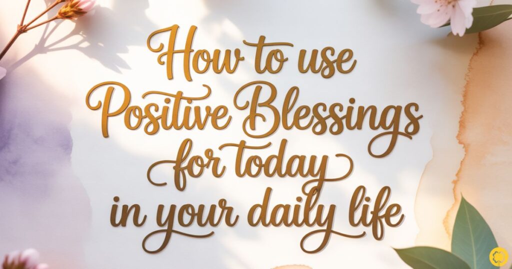 How to Use Positive Blessings for Today in Your Daily Life