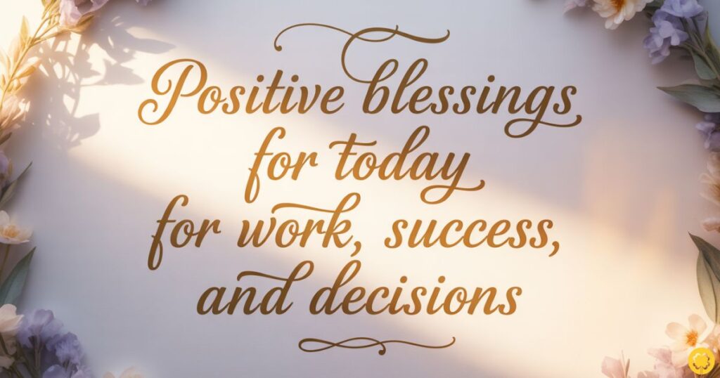 Positive Blessings for Today for Work, Success, and Decisions