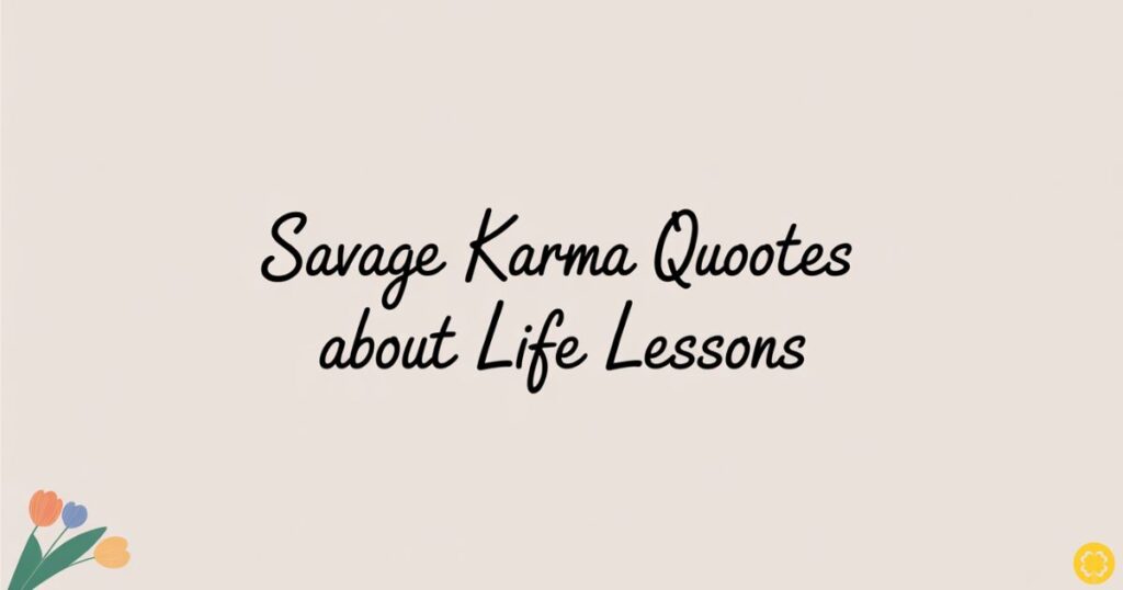 Savage Karma Quotes About Life Lessons
