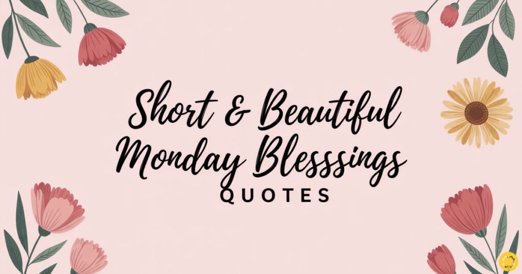 Short & Beautiful Monday Blessings Quotes