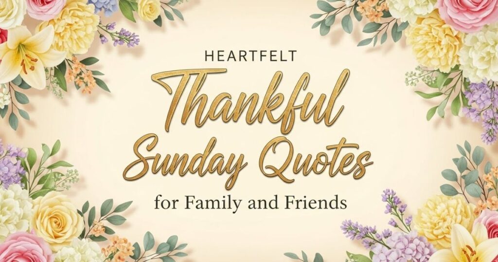 2. Heartfelt Thankful Sunday Quotes for Family and Friends