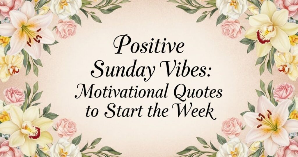 7. Positive Sunday Vibes: Motivational Quotes to Start the Week
