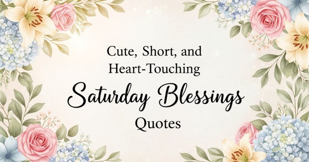 Cute, Short, and Heart-Touching Saturday Blessings Quotes