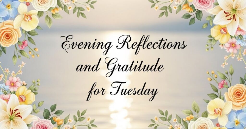 Evening Reflections and Gratitude for Tuesday
