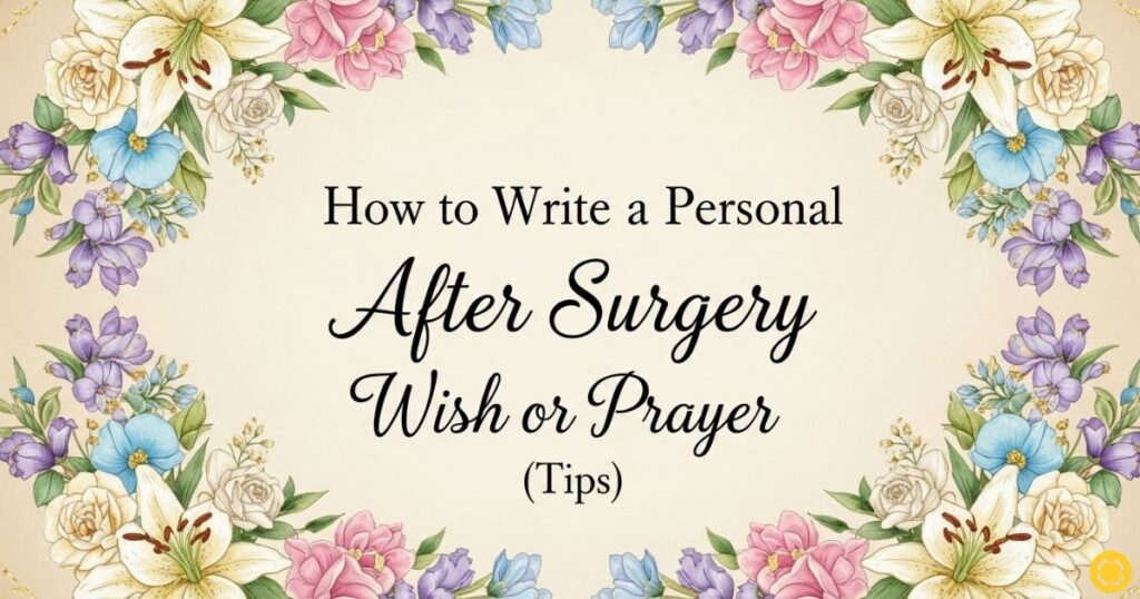 How to Write a Personal After Surgery Wish or Prayer (Tips)