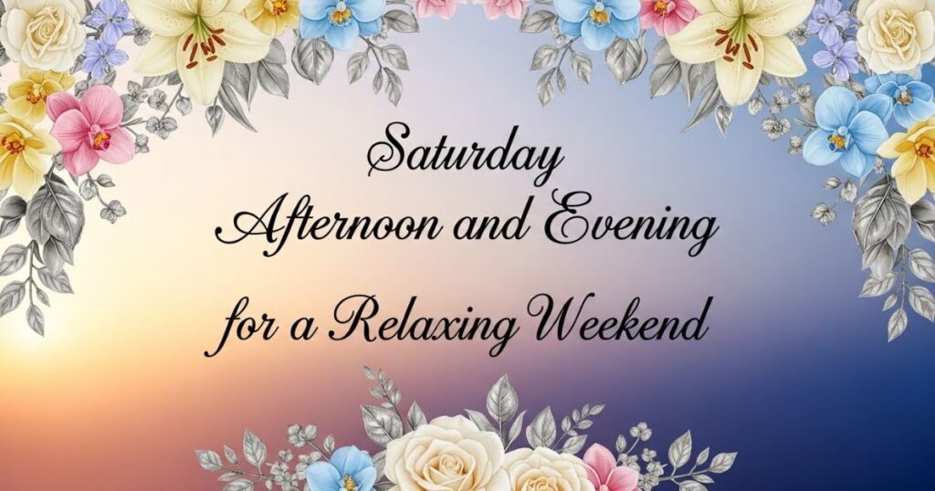 Saturday Afternoon and Evening Blessings for a Relaxing Weekend