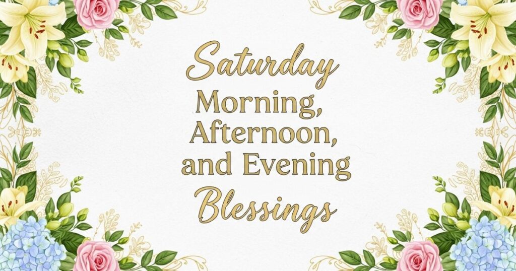 Saturday Morning, Afternoon, and Evening Blessings