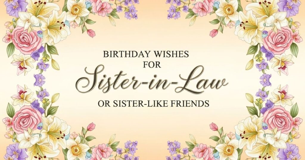 Birthday Wishes for Sister-in-Law or Sister-like Friends