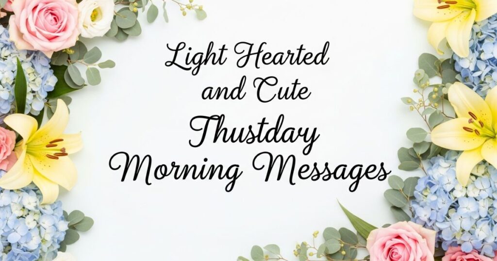 Light-Hearted and Cute Positive Thursday Morning Messages