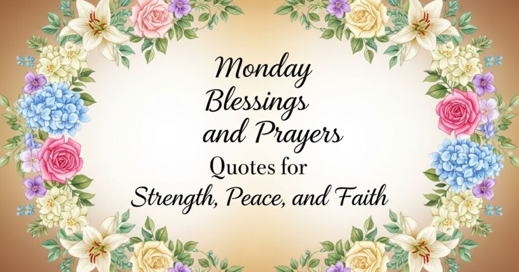 Monday Blessings and Prayers Quotes for Strength, Peace, and Faith