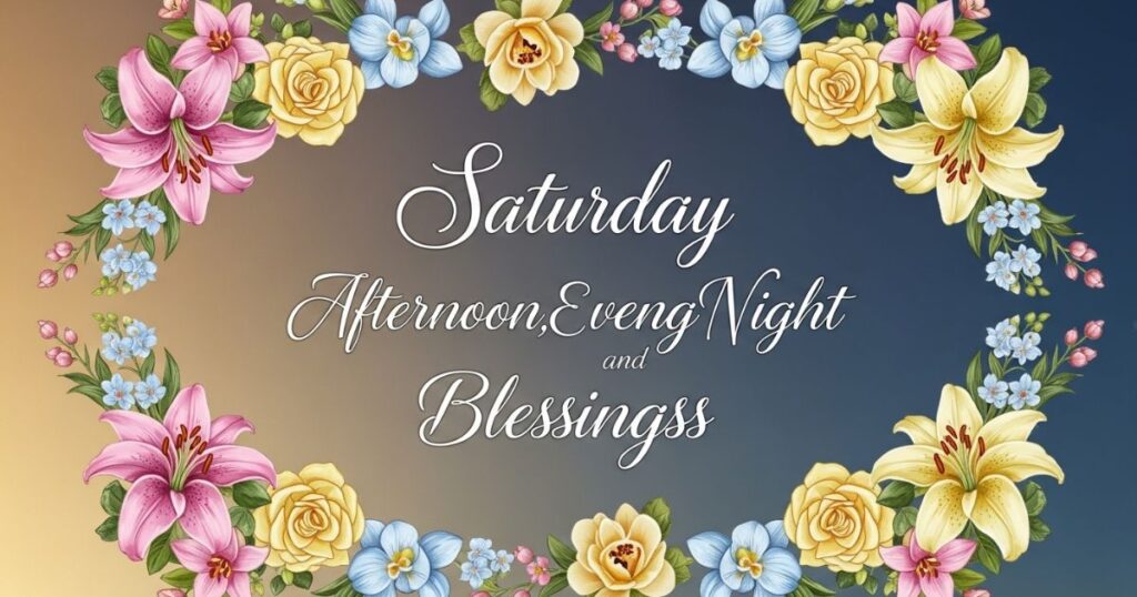 Saturday Afternoon, Evening, and Night Blessings