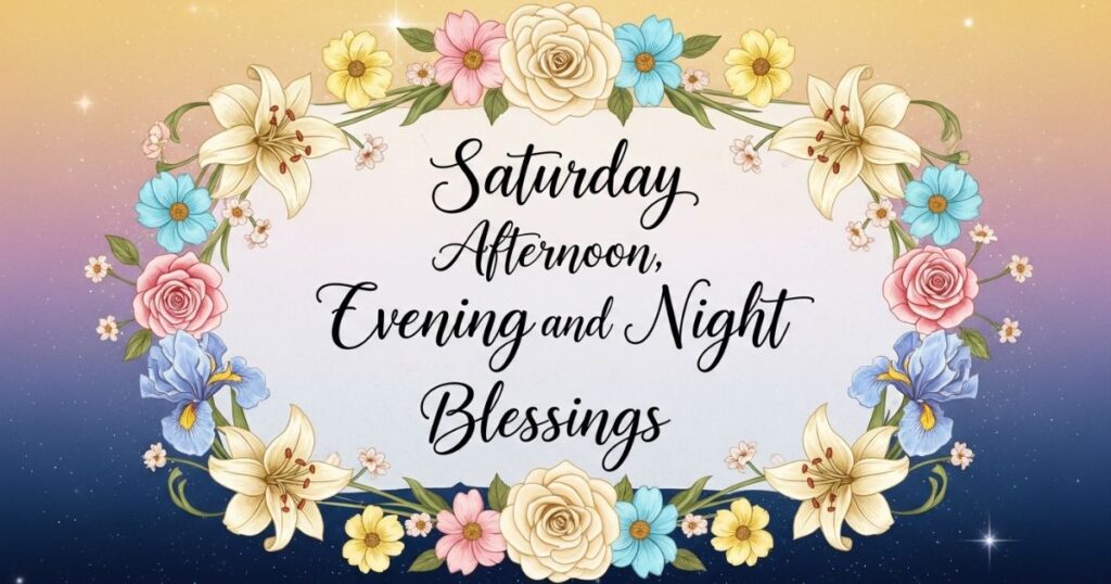 Saturday Afternoon, Evening, and Night Blessings