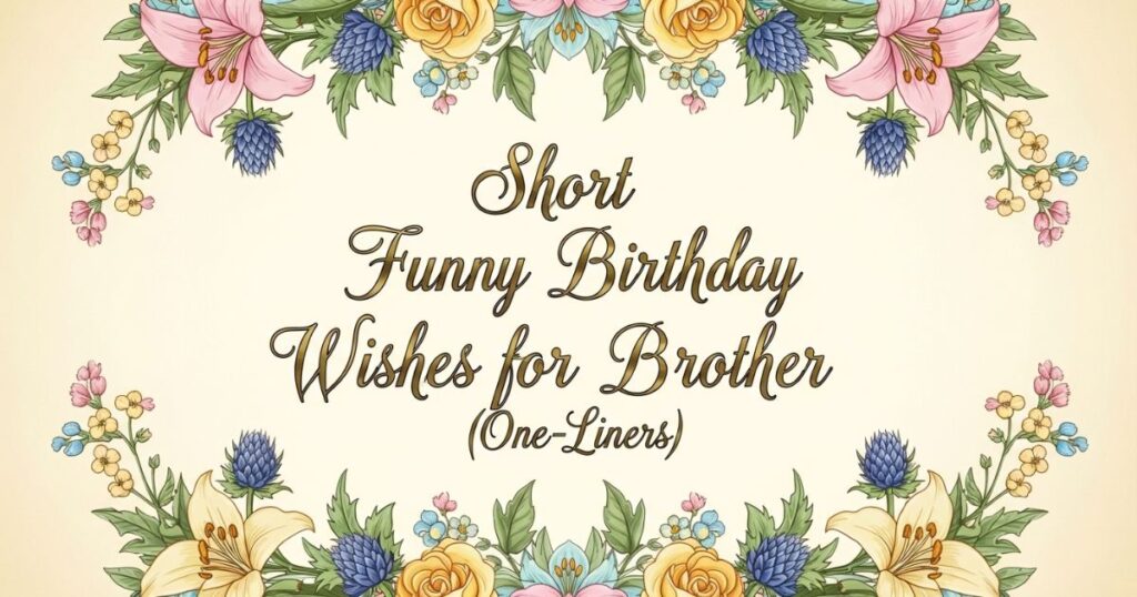 Short Funny Birthday Wishes for Brother (One-Liners)