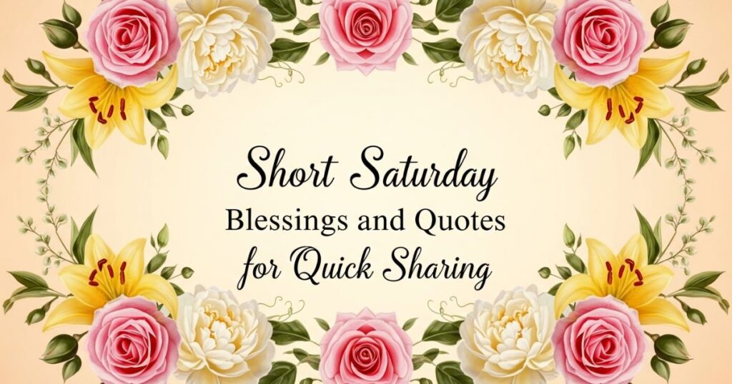 Short Saturday Blessings and Quotes for Quick Sharing