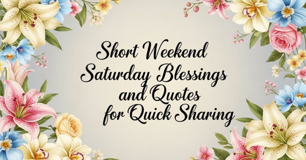 Short Weekend Saturday Blessings and Quotes for Quick Sharing