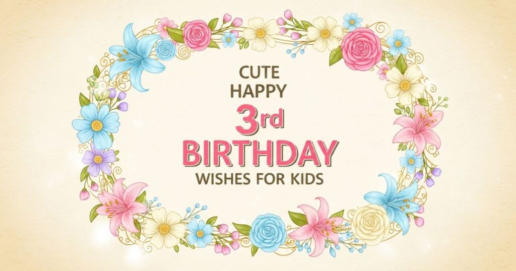 Cute Happy 3rd Birthday Wishes for Kids