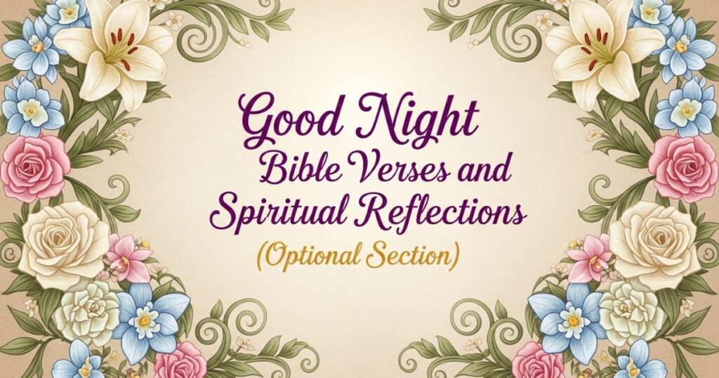 Good Night Bible Verses and Spiritual Reflections (Optional Section)