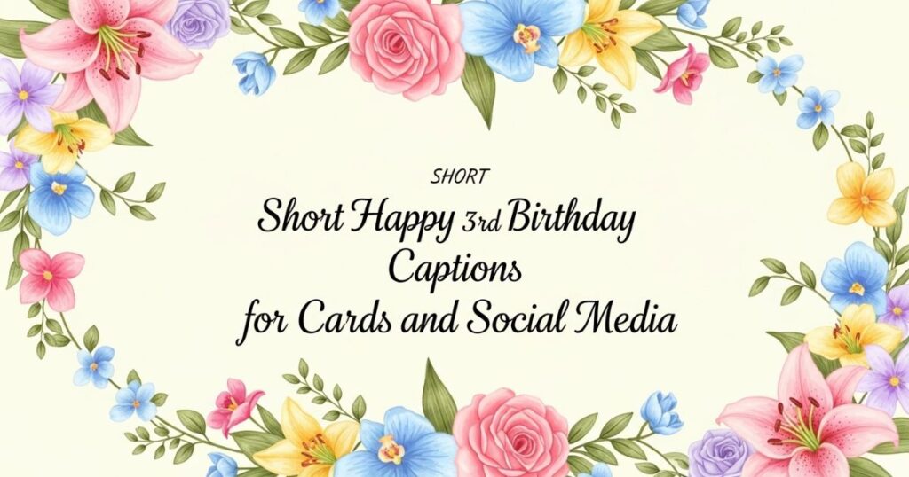 Short Happy 3rd Birthday Captions for Cards and Social Media