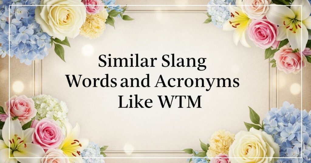 Similar Slang Words and Acronyms Like WTM