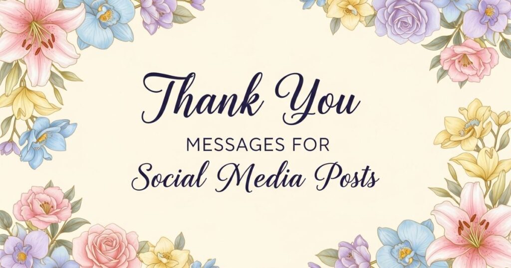 Thank You Messages for Social Media Posts