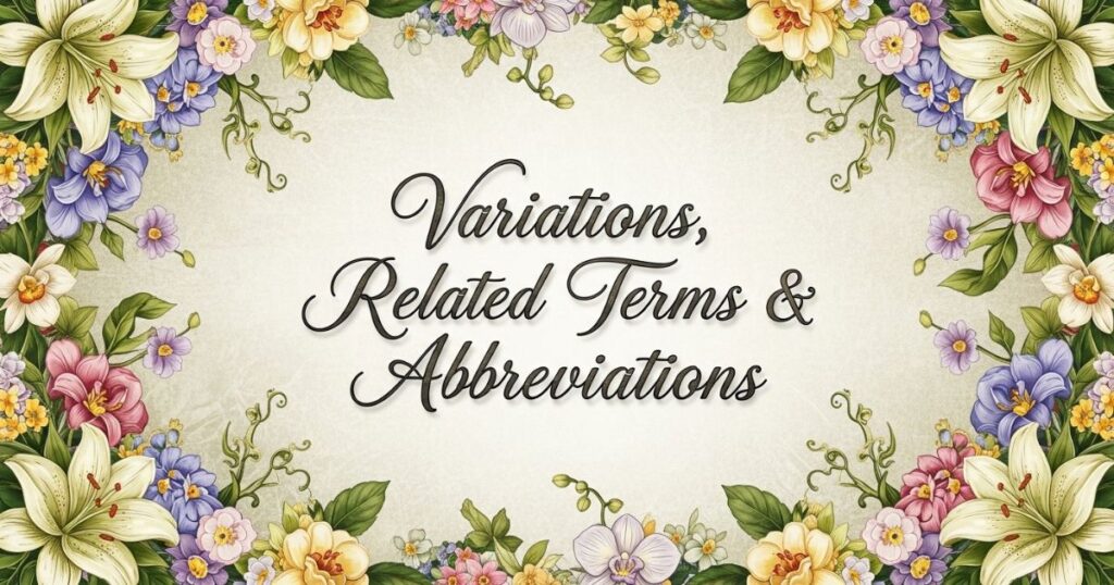 Variations, Related Terms & Abbreviations