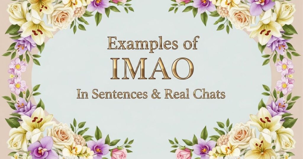Examples of IMAO in Sentences & Real Chats