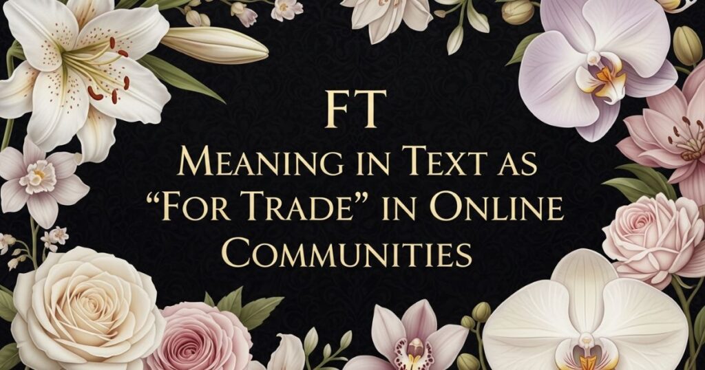 FT Meaning in Text as “For Trade” in Online Communities