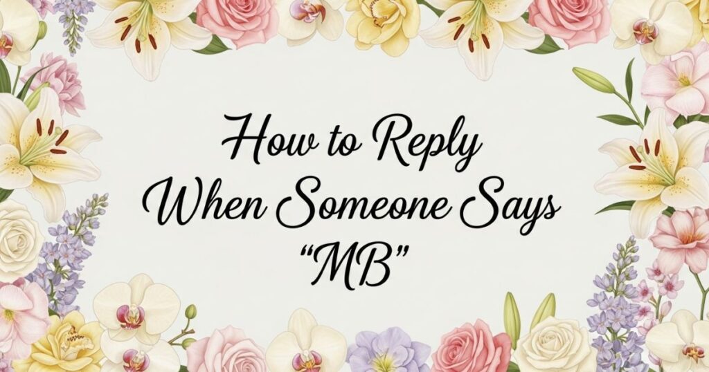 How to Reply When Someone Says “MB”
