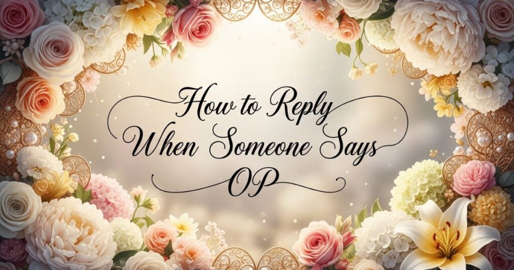 How to Reply When Someone Says OP