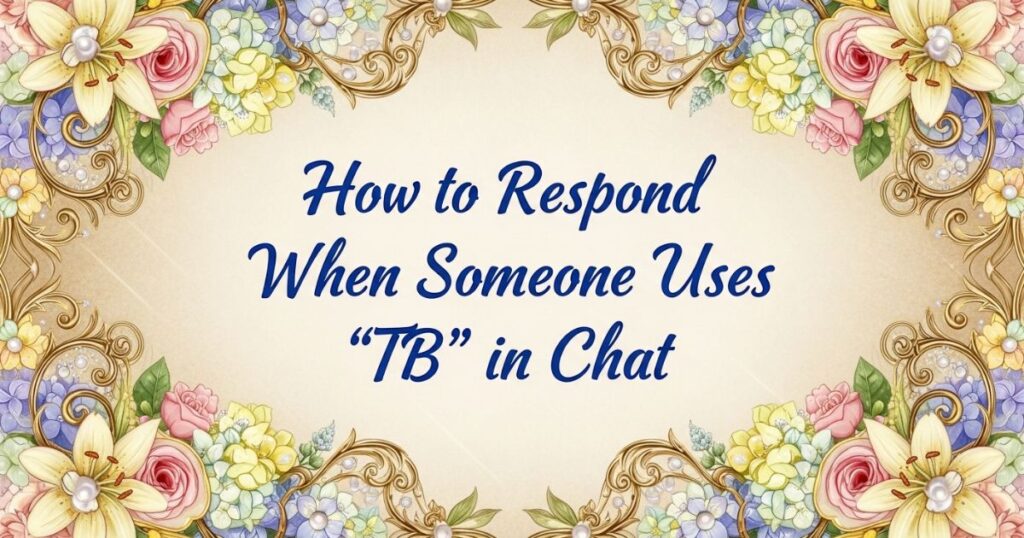 How to Respond When Someone Uses “TB” in Chat