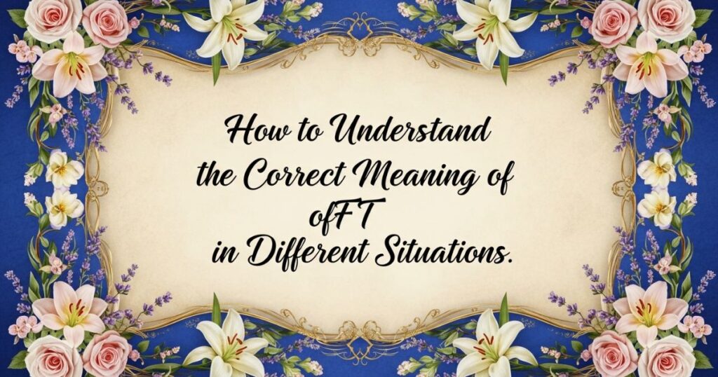 How to Understand the Correct Meaning of FT in Different Situations