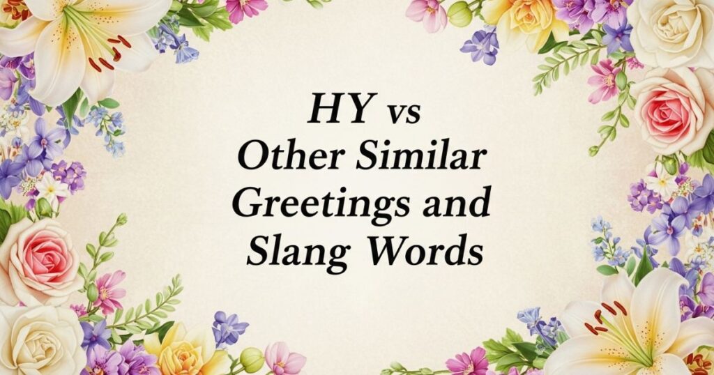HY vs Other Similar Greetings and Slang Words