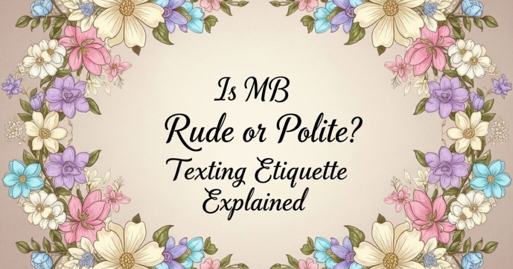 Is MB Rude or Polite? Texting Etiquette Explained