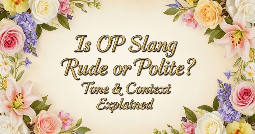 Is OP Slang Rude or Polite? Tone & Context Explained