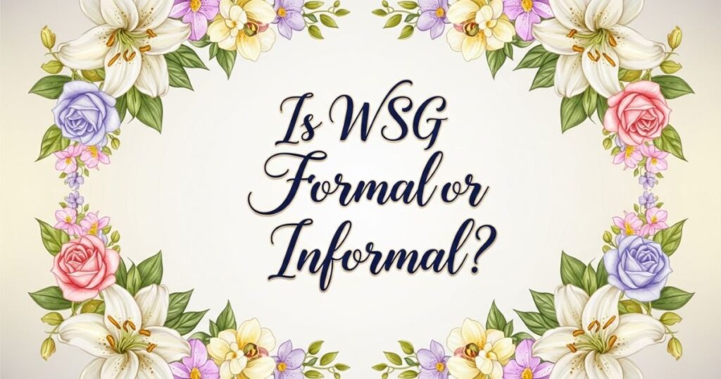 Is WSG Formal or Informal?