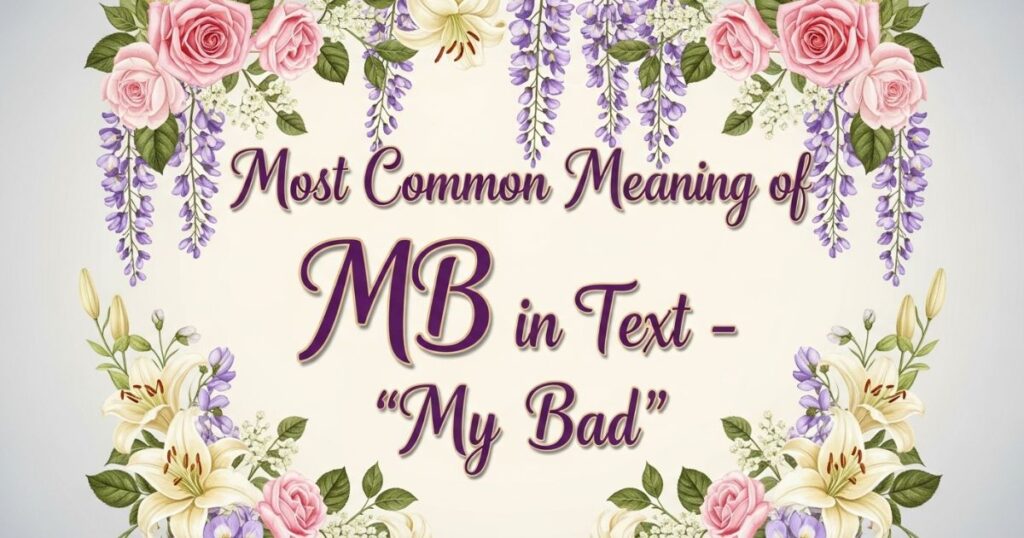 Most Common Meaning of MB in Text – “My Bad”