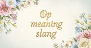 op meaning slang