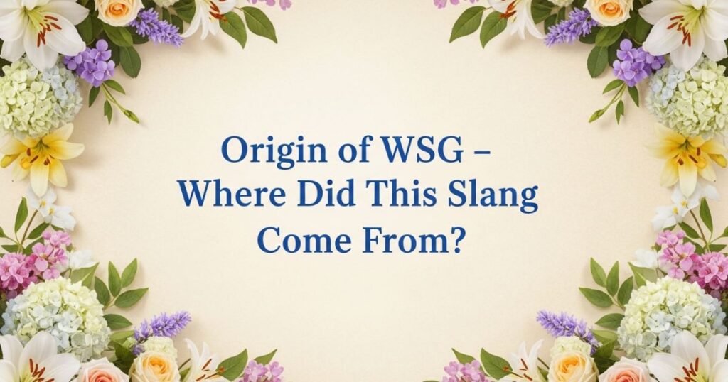 Origin of WSG – Where Did This Slang Come From?
