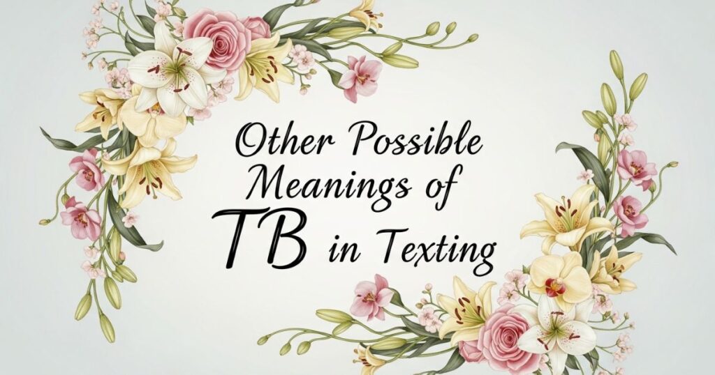 Other Possible Meanings of TB in Texting