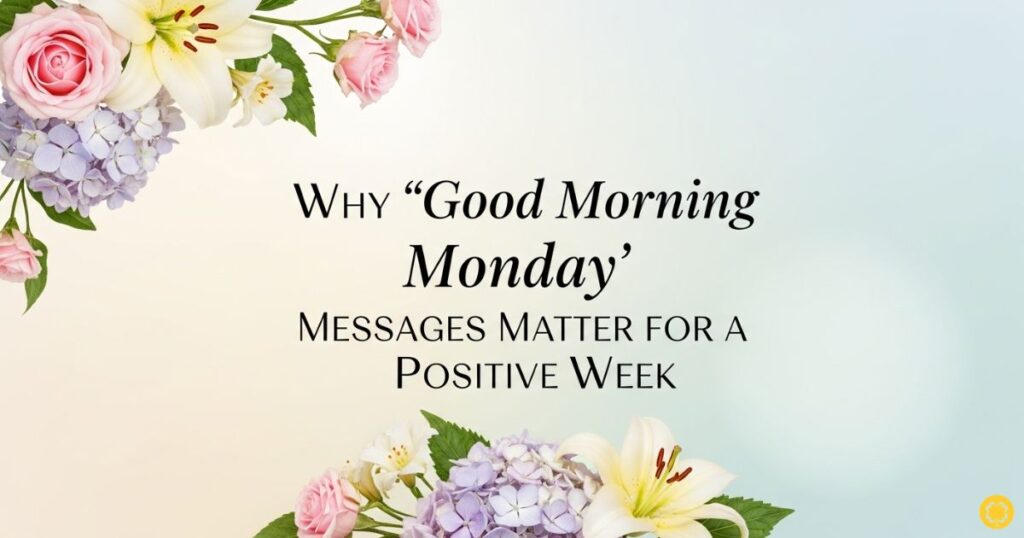 Why “Good Morning Monday” Messages Matter for a Positive Week