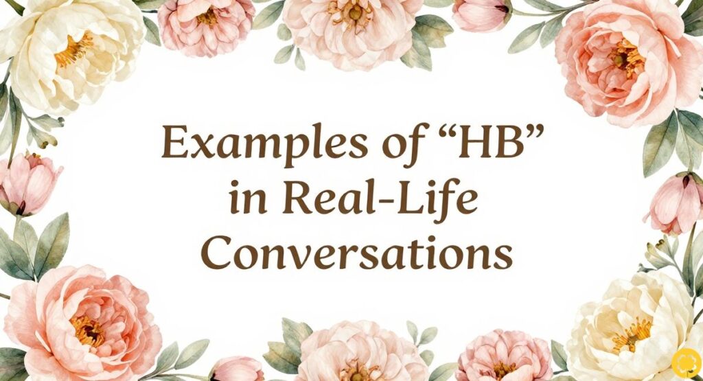 Examples of “HB” in Real-Life Conversations