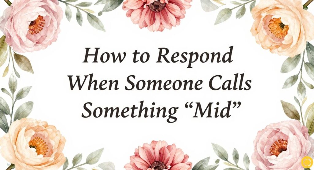 How to Respond When Someone Calls Something “Mid”