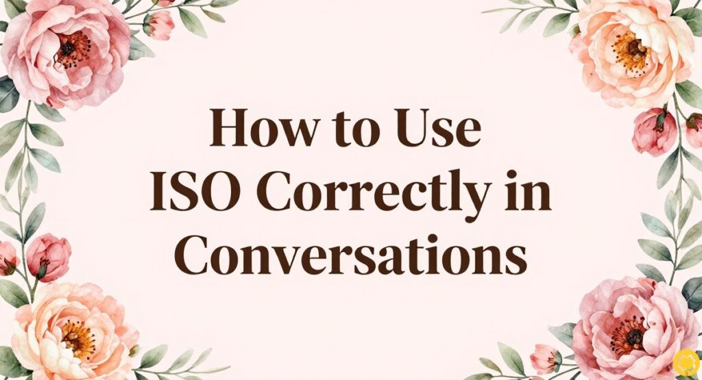 How to Use ISO Correctly in Conversations