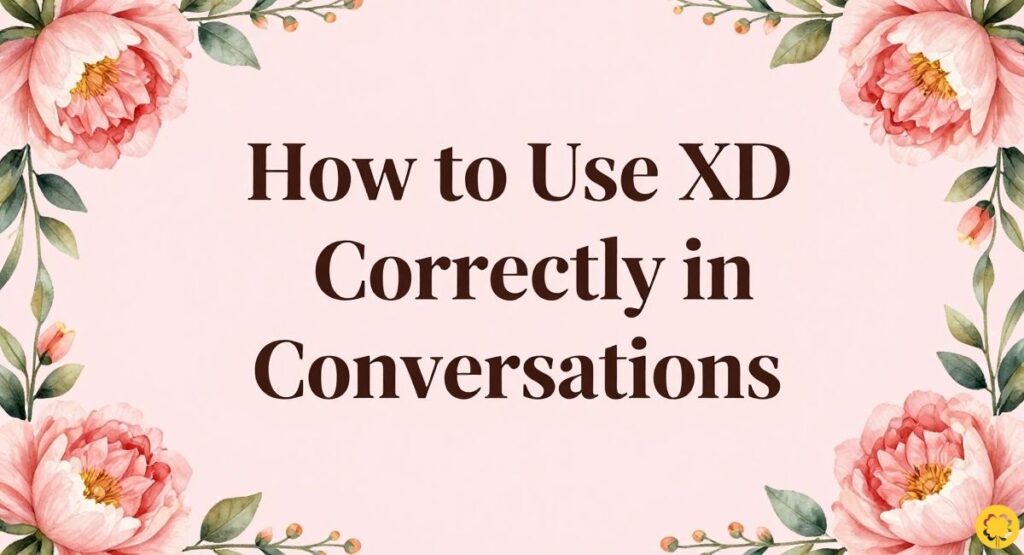 How to Use XD Correctly in Conversations