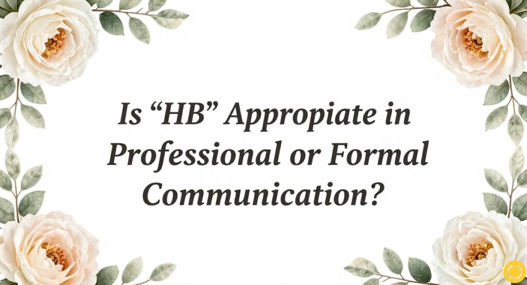 Is “HB” Appropriate in Professional or Formal Communication?