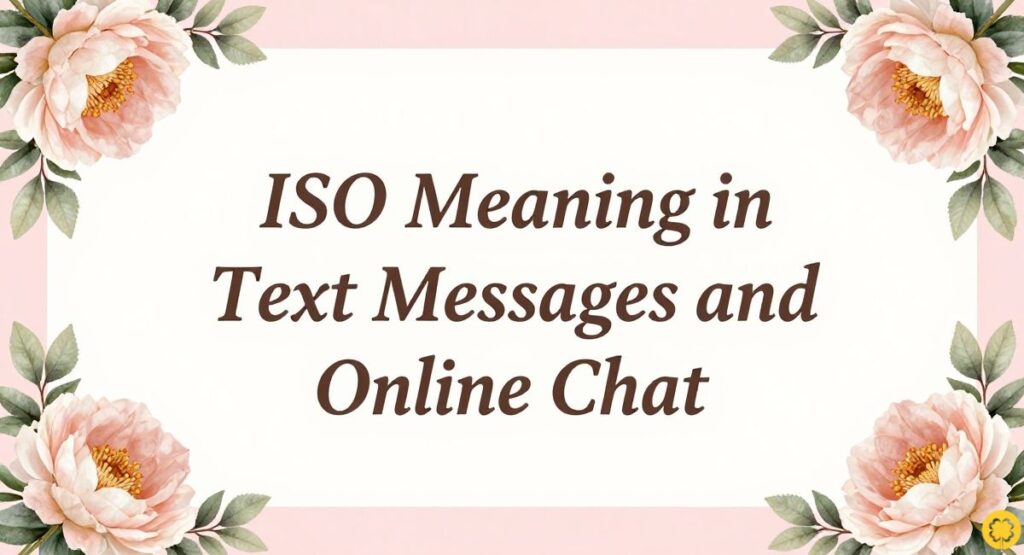 ISO Meaning in Text Messages and Online Chat