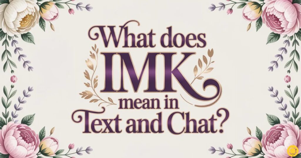 What Does IMK Mean in Text and Chat?