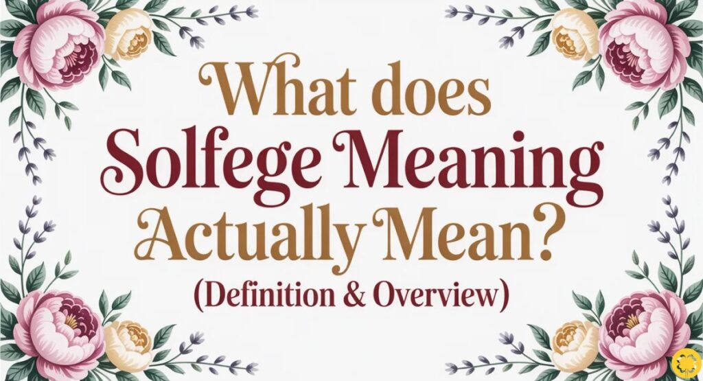 What Does “Solfege Meaning” Actually Mean? (Definition & Overview)