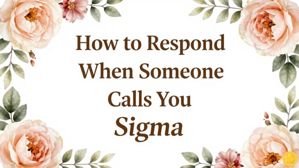 How to Respond When Someone Calls You Sigma