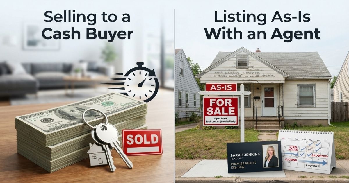 Selling to a Cash Buyer vs. Listing As-Is With an Agent 
